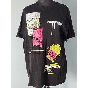 Southpole Society is Fast, Feed Your Mind Mens Graphic Tee Shirt Large Black